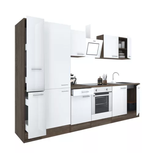 Yorki 300 Küchenzeile mit unterem Backofen, Regalversion