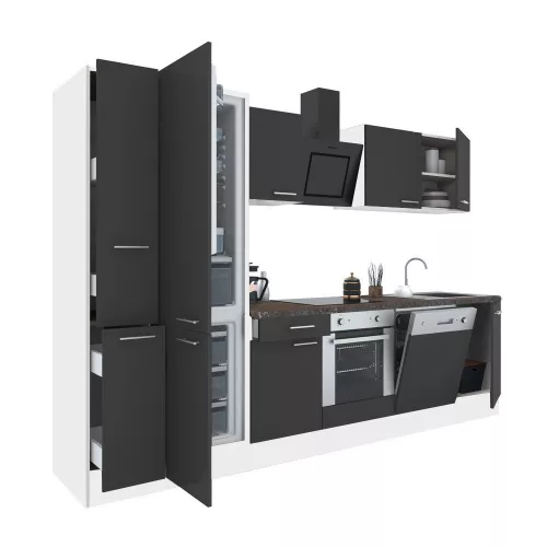 Yorki 310 Küchenzeile mit unterem Backofen, Sub-Kühlschrank mit Kühlschrank