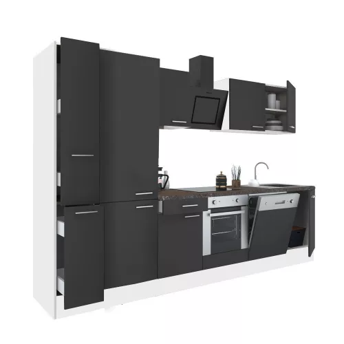 Yorki 310 Küchenzeile mit unterem Backofen, Regalversion