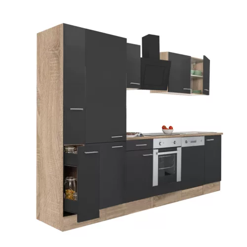 Yorki 310 Küchenzeile mit unterem Backofen, Regalversion