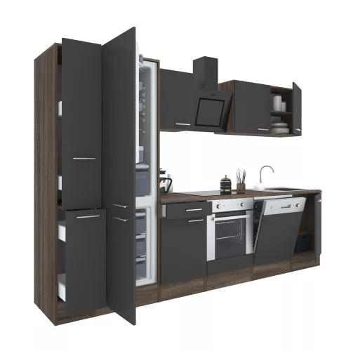Yorki 310 Küchenzeile mit unterem Backofen, Sub-Kühlschrank mit Kühlschrank