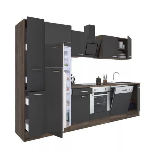 Yorki 310 Küchenzeile mit unterem Backofen, oberem Gefrierschrank und Kühlschrank