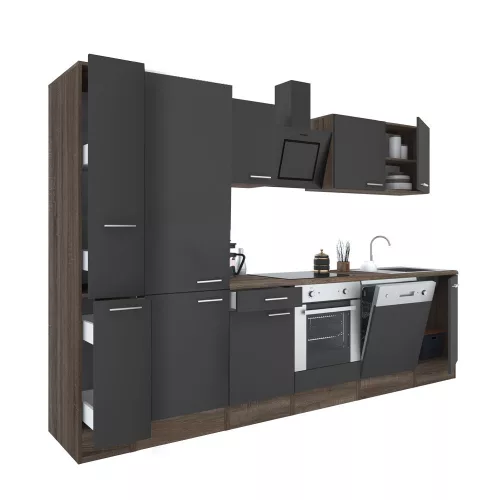Yorki 310 Küchenzeile mit unterem Backofen, Regalversion