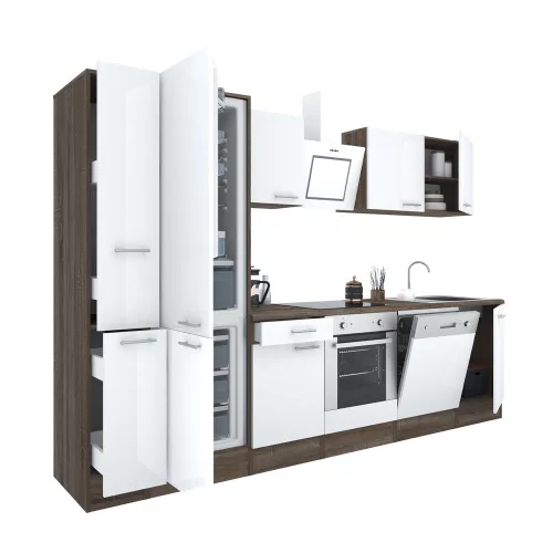 Yorki 310 Küchenzeile mit unterem Backofen, Sub-Kühlschrank mit Kühlschrank