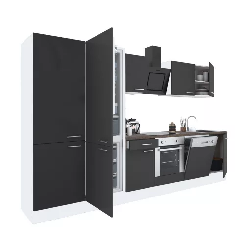 Yorki 330 Küchenzeile mit unterem Backofen, Sub-Kühlschrank mit Kühlschrank