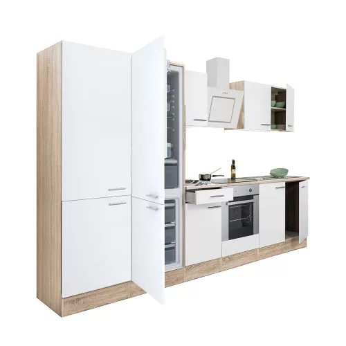 Yorki 330 Küchenzeile mit unterem Backofen, Sub-Kühlschrank mit Kühlschrank