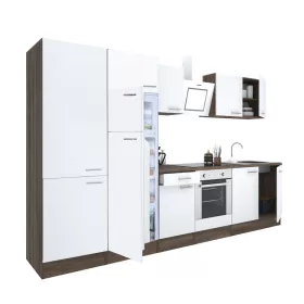   Yorki 330 Küchenzeile mit Backofen unten, Gefrierschrank oben und Kühlschrank