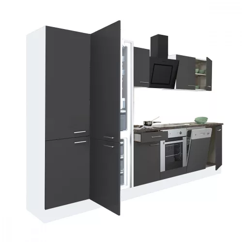 Yorki 340 Küchenzeile mit unterem Backofen, unterem Gefrierschrank und Kühlschrank