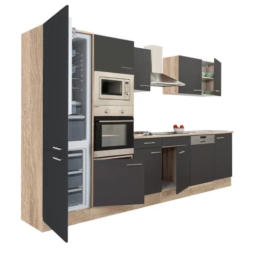 Yorki 340 Küchenzeile mit Unterbaukühlschrank