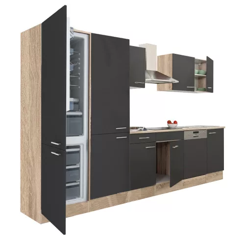 Yorki 340 Küchenzeile mit Unterbaukühlschrank