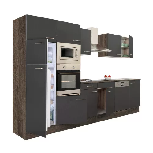 Yorki 340 Küchenzeile mit Top-Gefrierschrank und Kühlschrank
