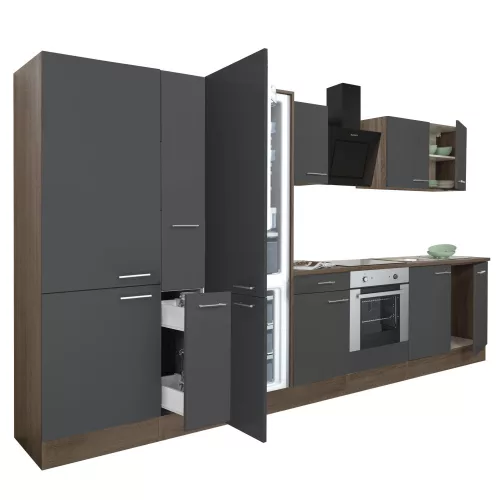 Yorki 360 Küchenzeile mit Unterbau-Backofen, Unterbau-Kühlschrank