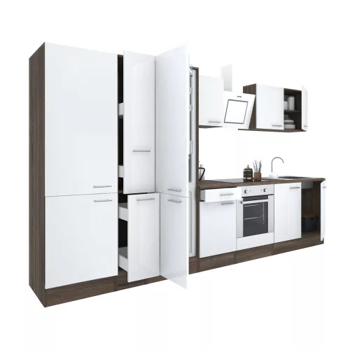 Yorki 360 Küchenzeile mit Unterbau-Backofen, Unterbau-Kühlschrank