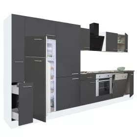   Yorki 370 Küchenzeile mit Backofen unten, Gefrierschrank oben und Kühlschrank