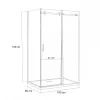 Bold-in 80x100 cm asymmetrische Duschabtrennung ohne Duschwanne
