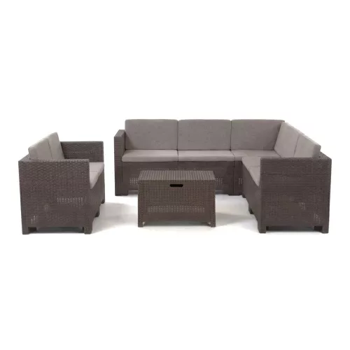 City Big 7-Sitzer-Eck-Gartenmöbel-Set