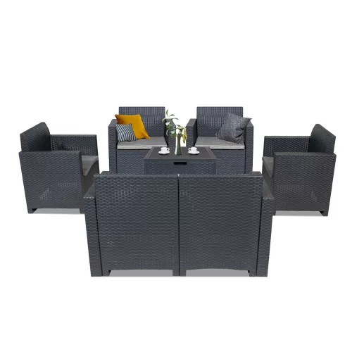 Nero II Big 6-Sitzer-Gartenmöbel-Set