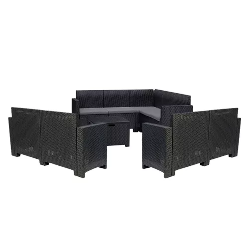 Nero VI 9-Sitzer-Eck-Gartenmöbel-Set