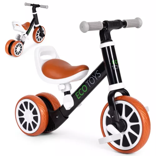 Dreirad Jogging Fahrrad mit Pedalen 2 in 1 schwarz