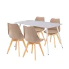 Ravena 4+1 Esstisch-Set weiß-beige
