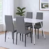Renton 4+1 Esstisch-Set grau-schwarz