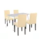 Megan 4+1 Esstisch-Set weiß-beige