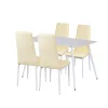 Jenna 4+1 Esstisch-Set beige