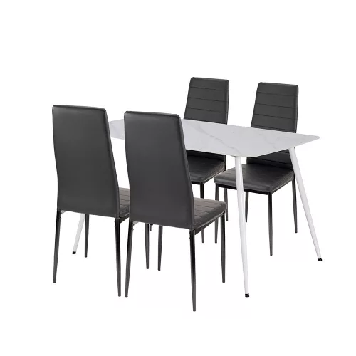 Jenna 4+1 Esstischset schwarz