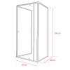 Flexi 80x90 cm wandmontierte asymmetrische Duschkabine ohne Duschwanne