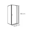 Flexi 80x90 cm asymmetrische Eck-Duschkabine ohne Duschwanne