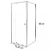 Flexi 80x90 cm asymmetrische Eck-Duschkabine ohne Duschwanne