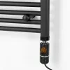 Elektrische Heizpatrone Handtuchtrockner für Heizkörper mit digitalem Thermostat 400W schwarz