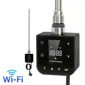   Wifi Heizpatrone Handtuchtrockner für Heizkörper mit digitalem Thermostat 400W schwarz