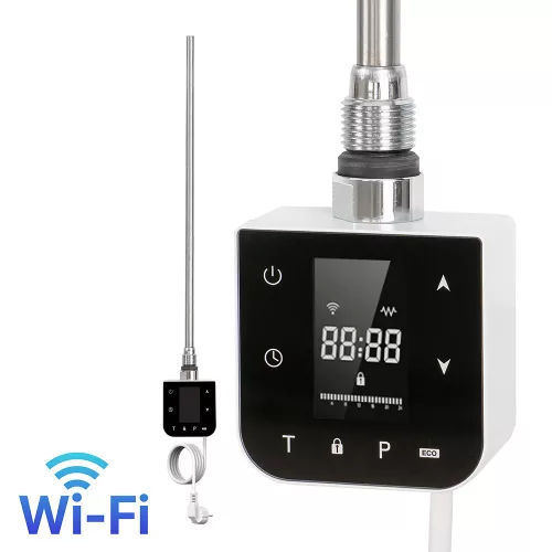Wifi Heizpatrone Handtuchtrockner für Heizkörper mit digitalem Thermostat 600W weiß