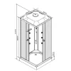 Quadratische Hydromassage-Duschkabine Valerie 80x80 cm