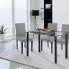Kelly Leder Esszimmerstuhl in Grau