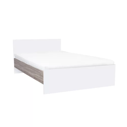 Miami Doppelbett ohne Bettwäsche 140x200 cm weiß-york Eiche