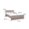 Miami Doppelbett ohne Bettwäsche 140x200 cm York Eiche-York Eiche