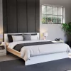 Miami Doppelbett ohne Leinenhalter 160x200 cm weiß-sonoma Eiche