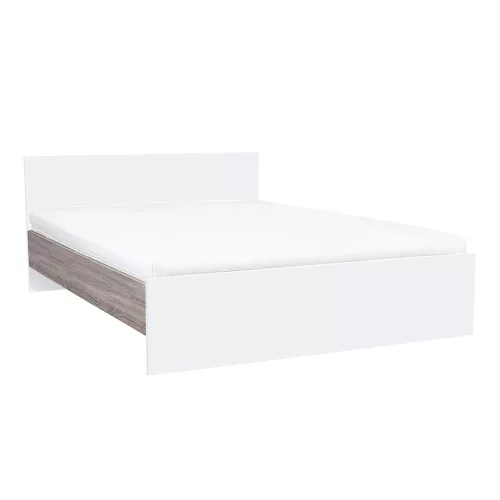 Miami Doppelbett ohne Wäschehalter 160x200 cm weiß-york Eiche