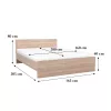 Miami Doppelbett ohne Bettzeug 160x200 cm sonoma Eiche-sonoma Eiche