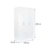Miami Kleiderschrank 120x205 cm weiß-weiß