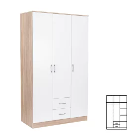 Miami Kleiderschrank 120x205 cm weiß-sonoma Eiche