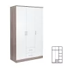 Miami Kleiderschrank 120x205 cm weiß-york Eiche