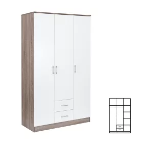 Miami Kleiderschrank 120x205 cm weiß-york Eiche