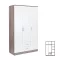 Miami Kleiderschrank 120x205 cm weiß-york Eiche