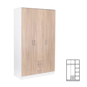 Miami Kleiderschrank 120x205 cm sonoma Eiche weiß