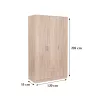 Miami Kleiderschrank 120x205 cm sonoma Eiche-sonoma Eiche