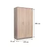 Miami Kleiderschrank 120x205 cm Sonoma Eiche-York Eiche