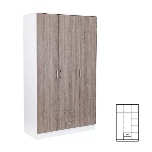 Miami Garderobe 120x205 cm york eiche-weiß